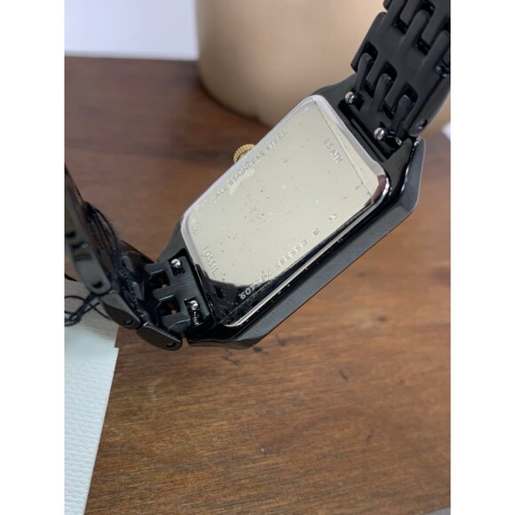 Fossil Women's Watch ES5385 Raquel Quartz Tank Gold Black Stainless Steel 23mm - Picture 5 of 12